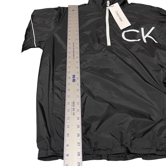 Calvin Klein Jacket Mens S Black Lightweight Windbreaker Pullover 1/4 Activewear - Picture 3 of 14